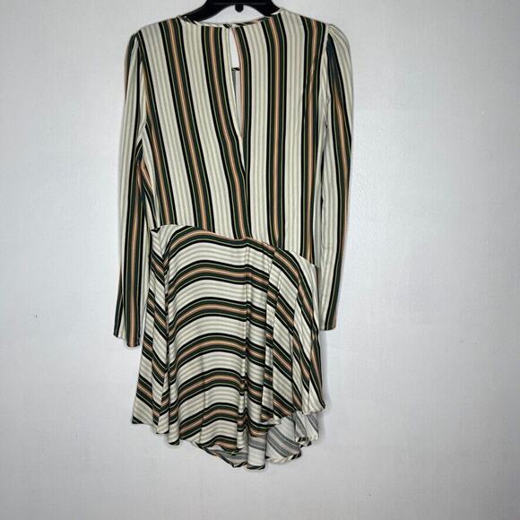 BCBG Generation Women's XS Asymmetrical Striped Long Sleeve Dress NEW - Picture 8 of 10